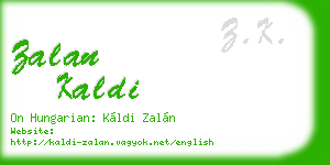 zalan kaldi business card